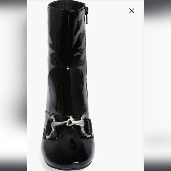 New Jeffrey Campbell Deneuve Bootie Patent Black ankle round toe heel Boot 7 - Picture 5 of 7